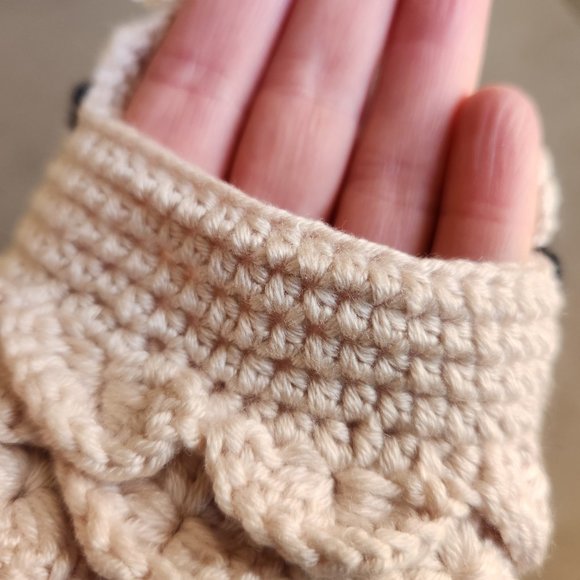 NEW Fingerless owl mittens cute crochet knit kawaii bird gloves - Picture 10 of 11